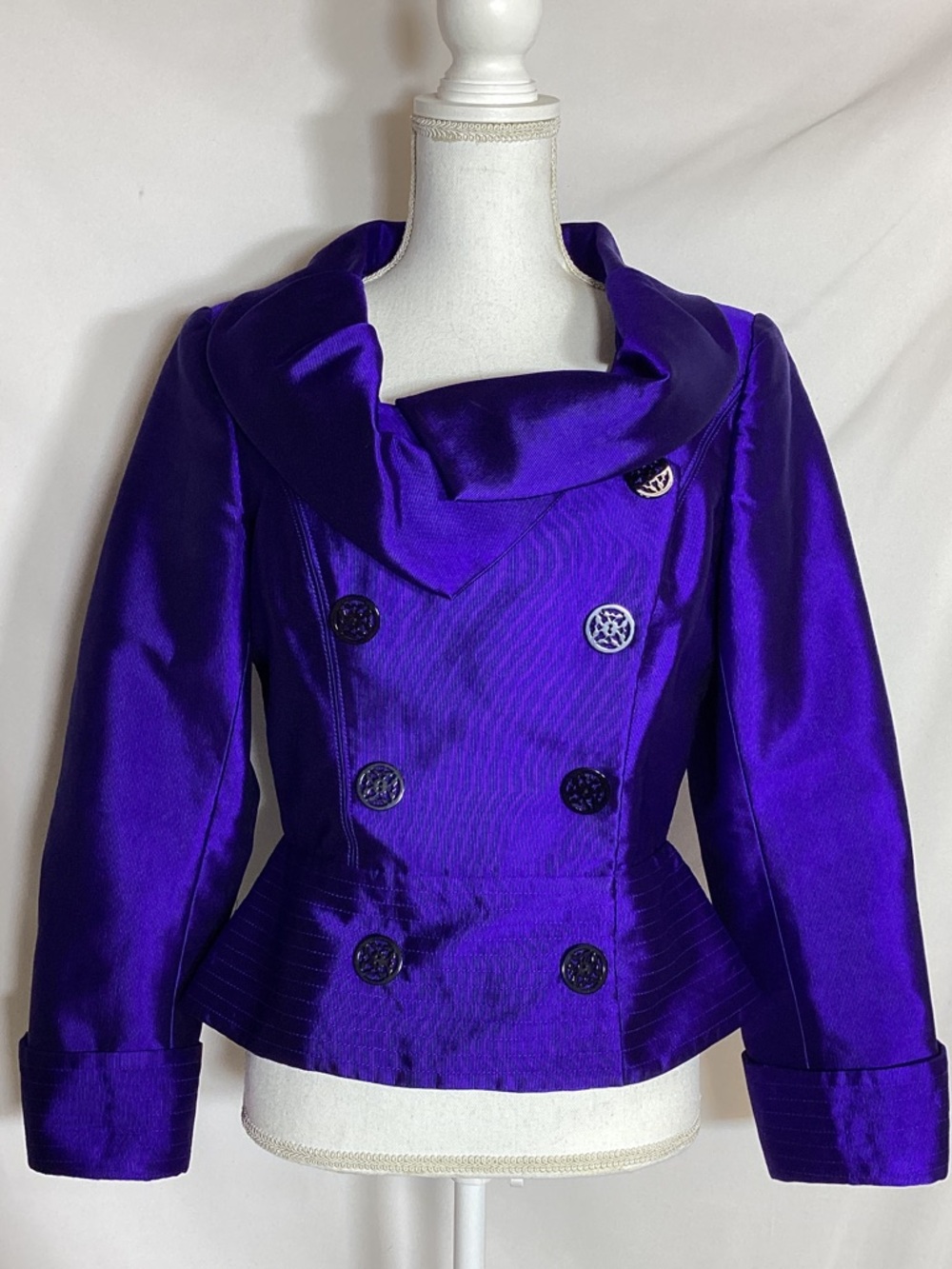 CAROLINA HERRERA Royal Blue Buttoned Blazer/Jacket Size 6